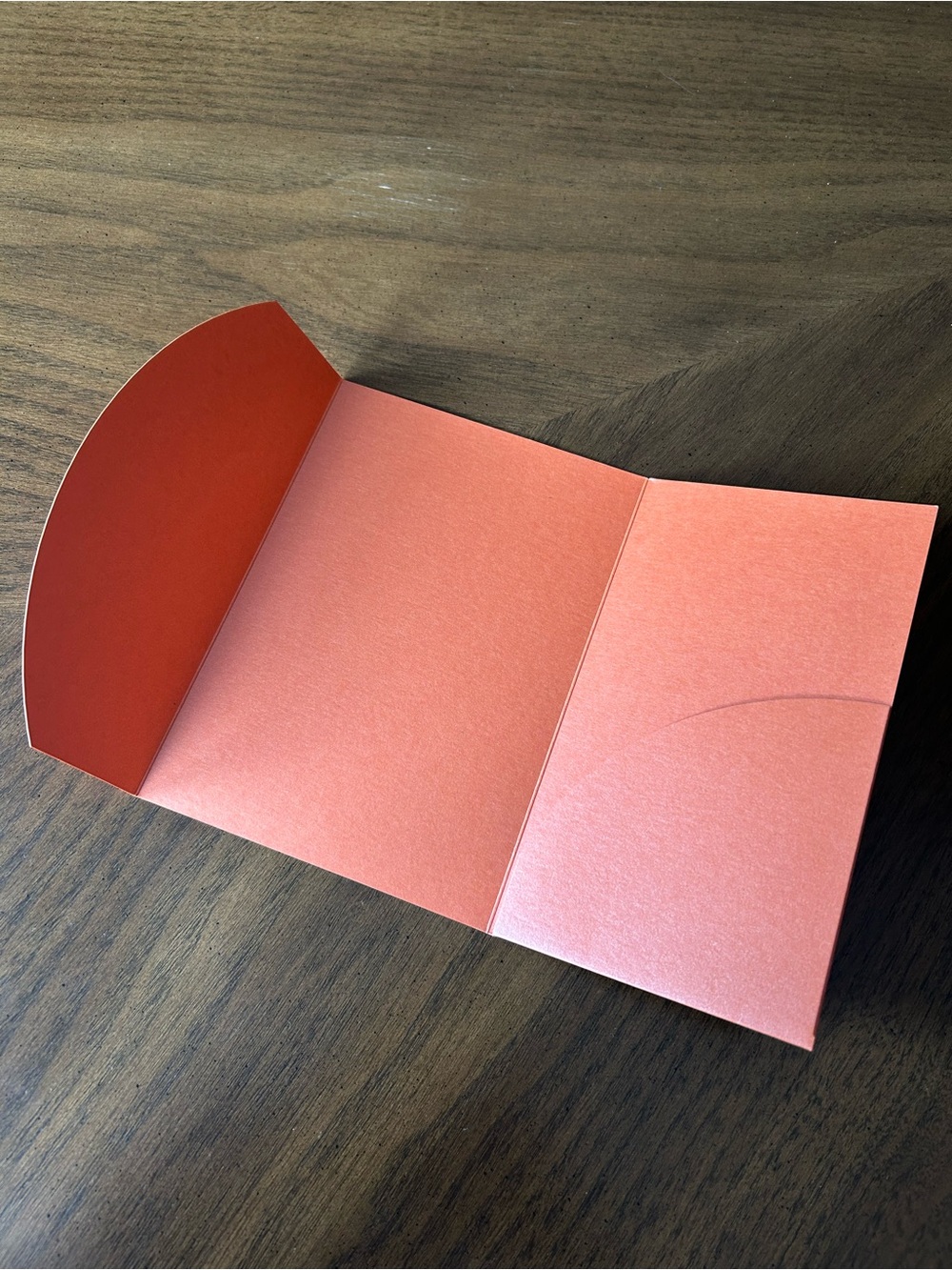 80 Orange Pearl Shimmer (Flame) A7 Wedding Invitation Pockets